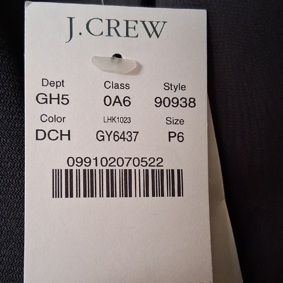 J. Crew anthracite 100% Wool classic 2 button Blazer Jacket fully lined 6P New - Picture 3 of 6